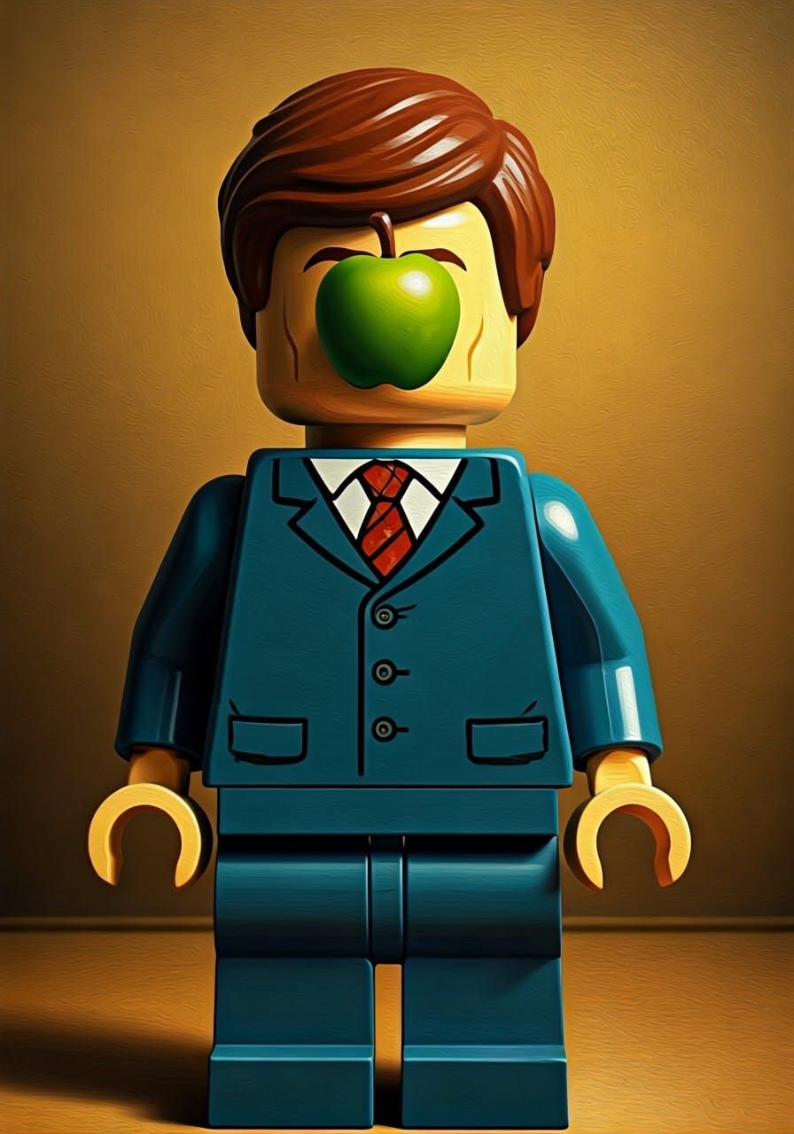 Surrealistic Lego Art Recreates Magritte's Iconic Son of Man