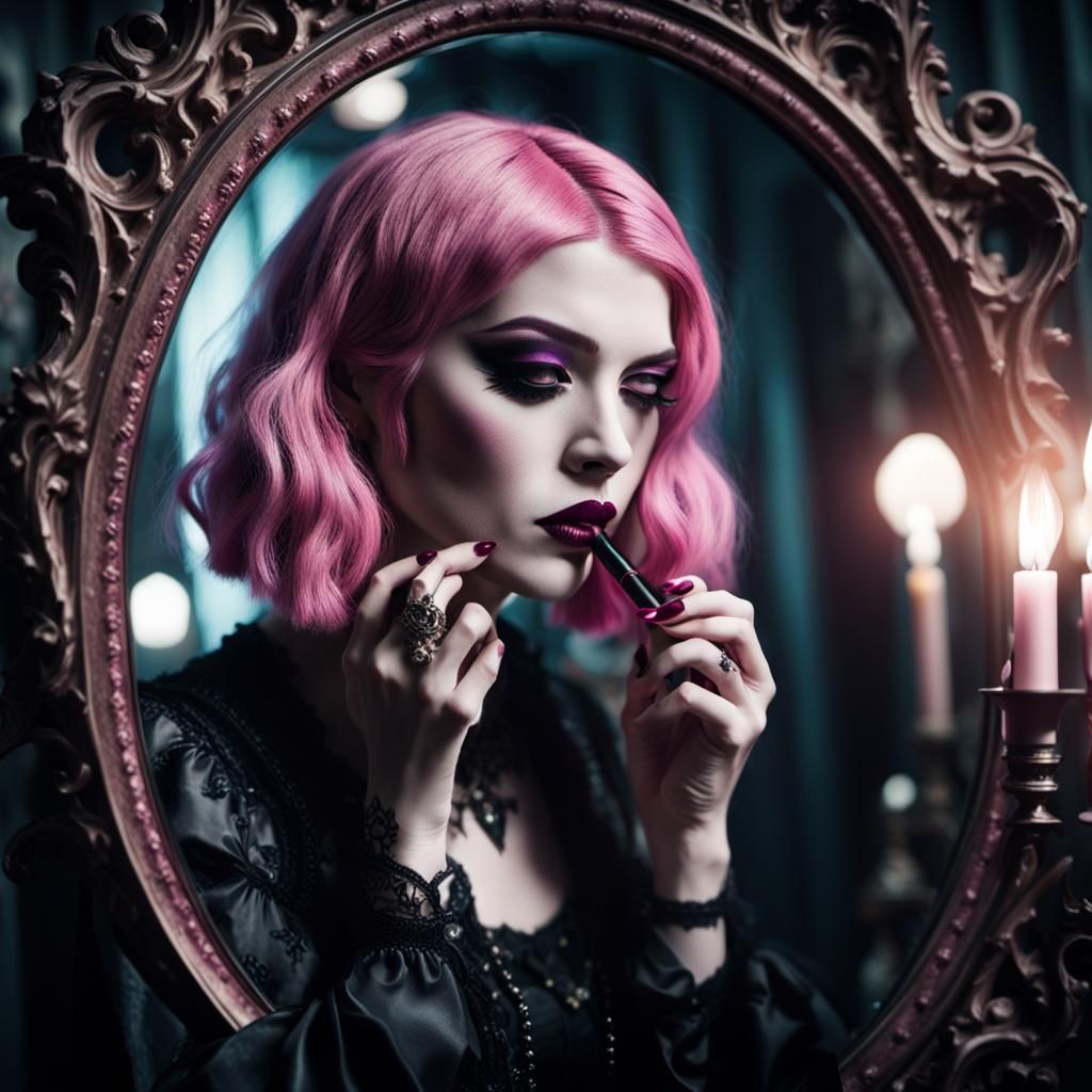 Gothic Romance in Muted Pastels: A Moody, High-Contrast Port...