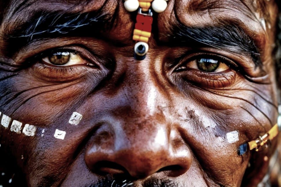 Close-Up of Maasai Man in Tribal Ceremony