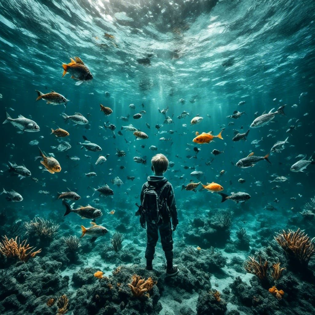 Boy in Ocean: Dark Fantasy Realism