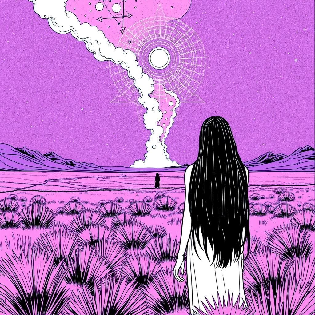 Celestial Desert: A Minimalist Fantasy Illustration