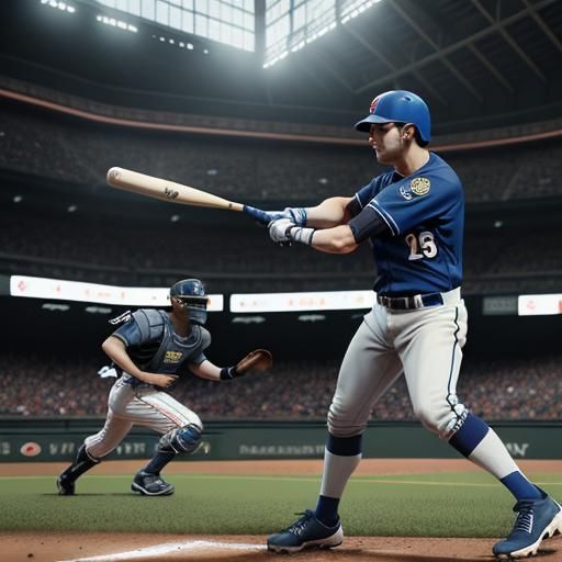 Realistic Baseball Bat and Ball in 3D