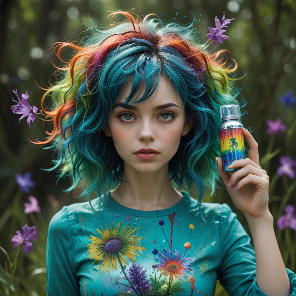 Vibrant Magical Realism Painting in Anime Style