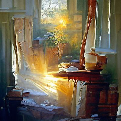 Illuminating Morning Light in Oil Painting Style
