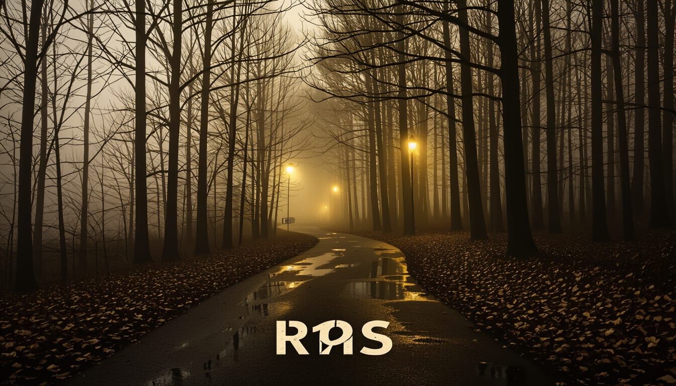 Mysterious Wet Forest Path at Night