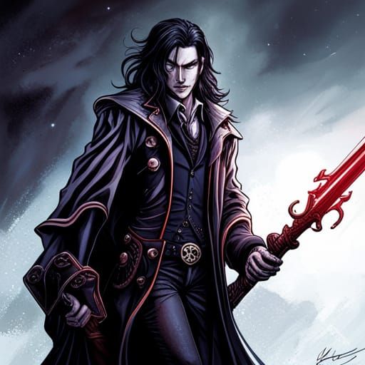Alucard from Castlevania in Comic Book Style