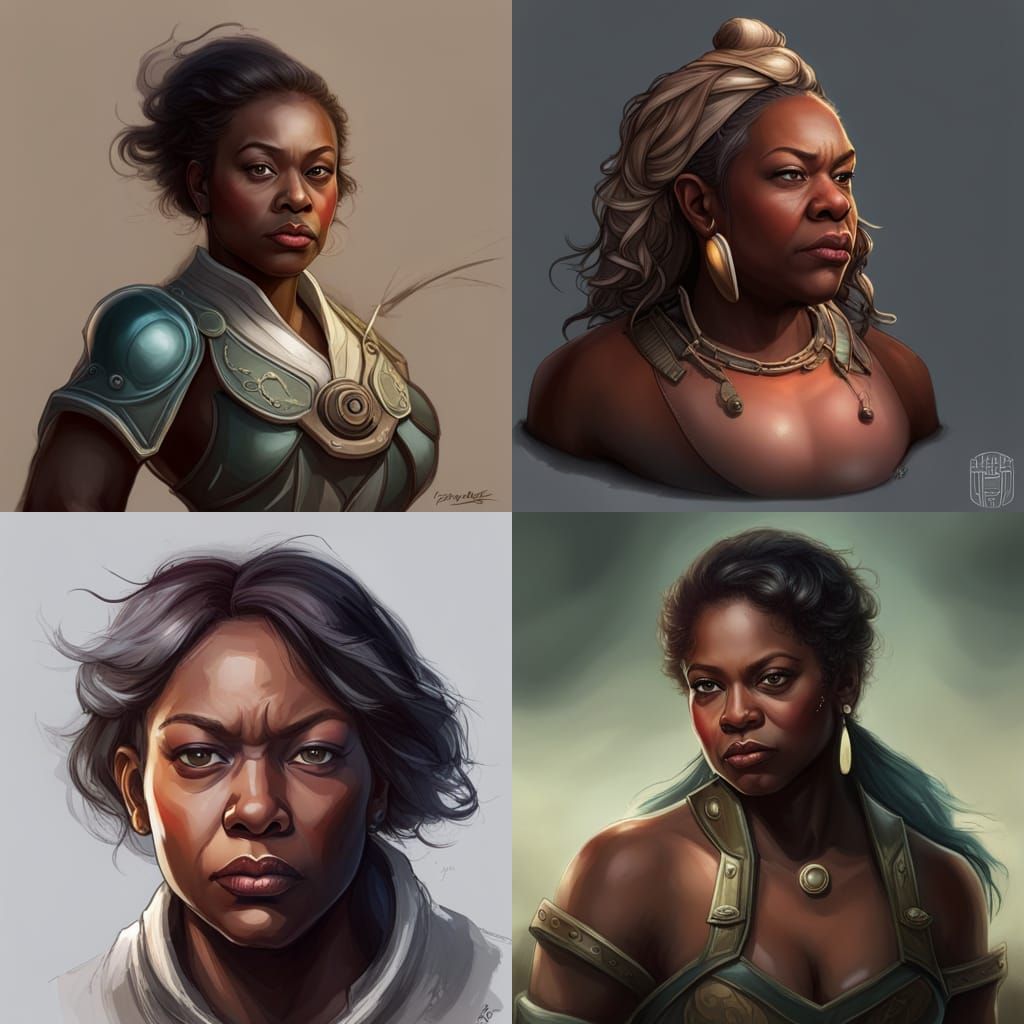 Detailed Portrait of an African American Female Dwarf