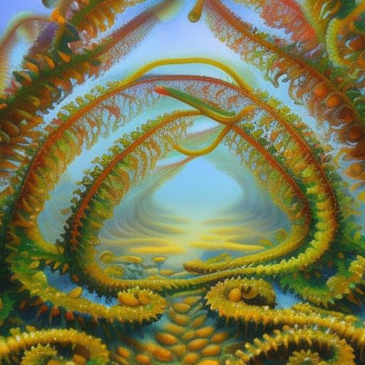 Sea Creature Army in Impressionistic Style