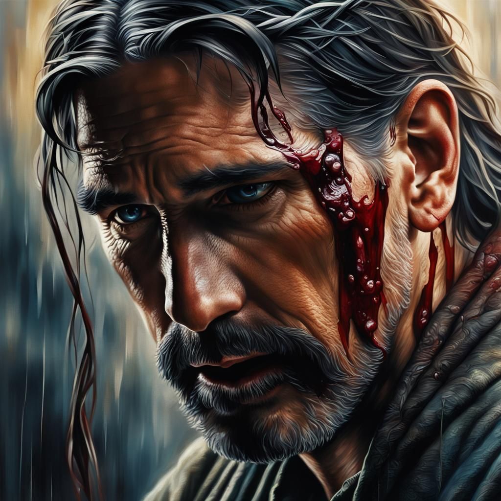 Jesus on the Cross: Hyperrealistic Digital Painting