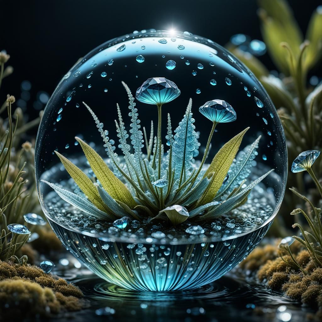 Bioluminescent Diamond Water Token in 3D