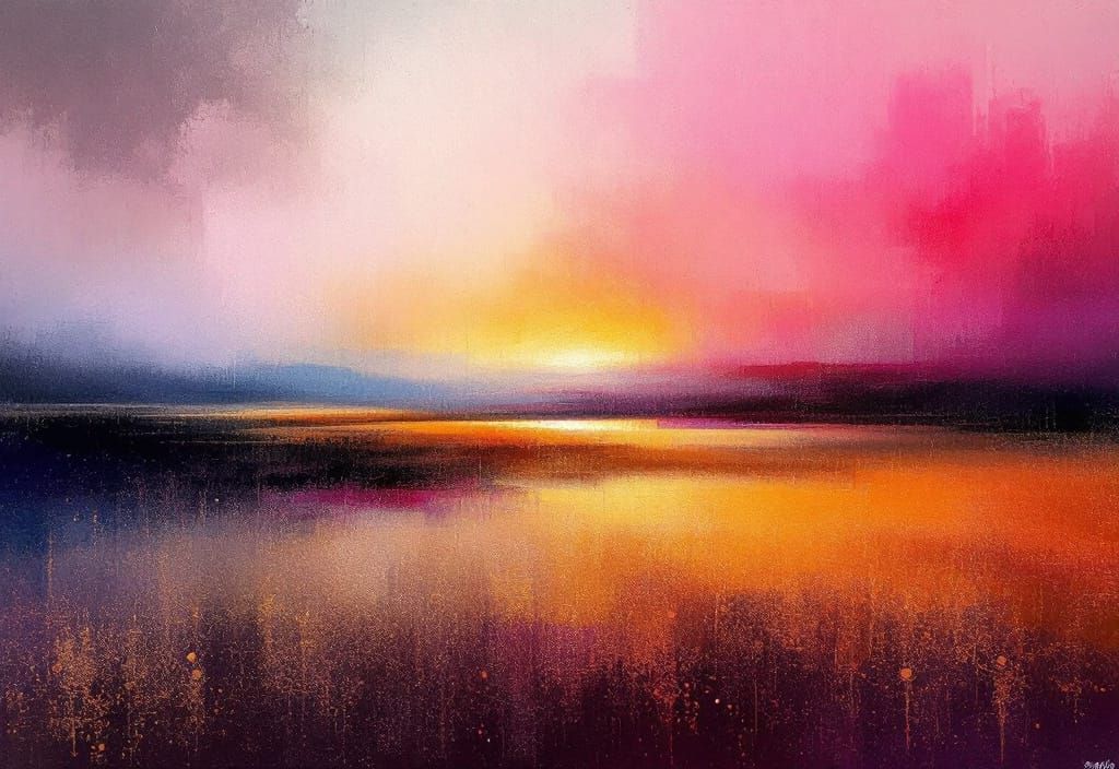 Rothko Inspired Misty Color Field Abstract Landscape