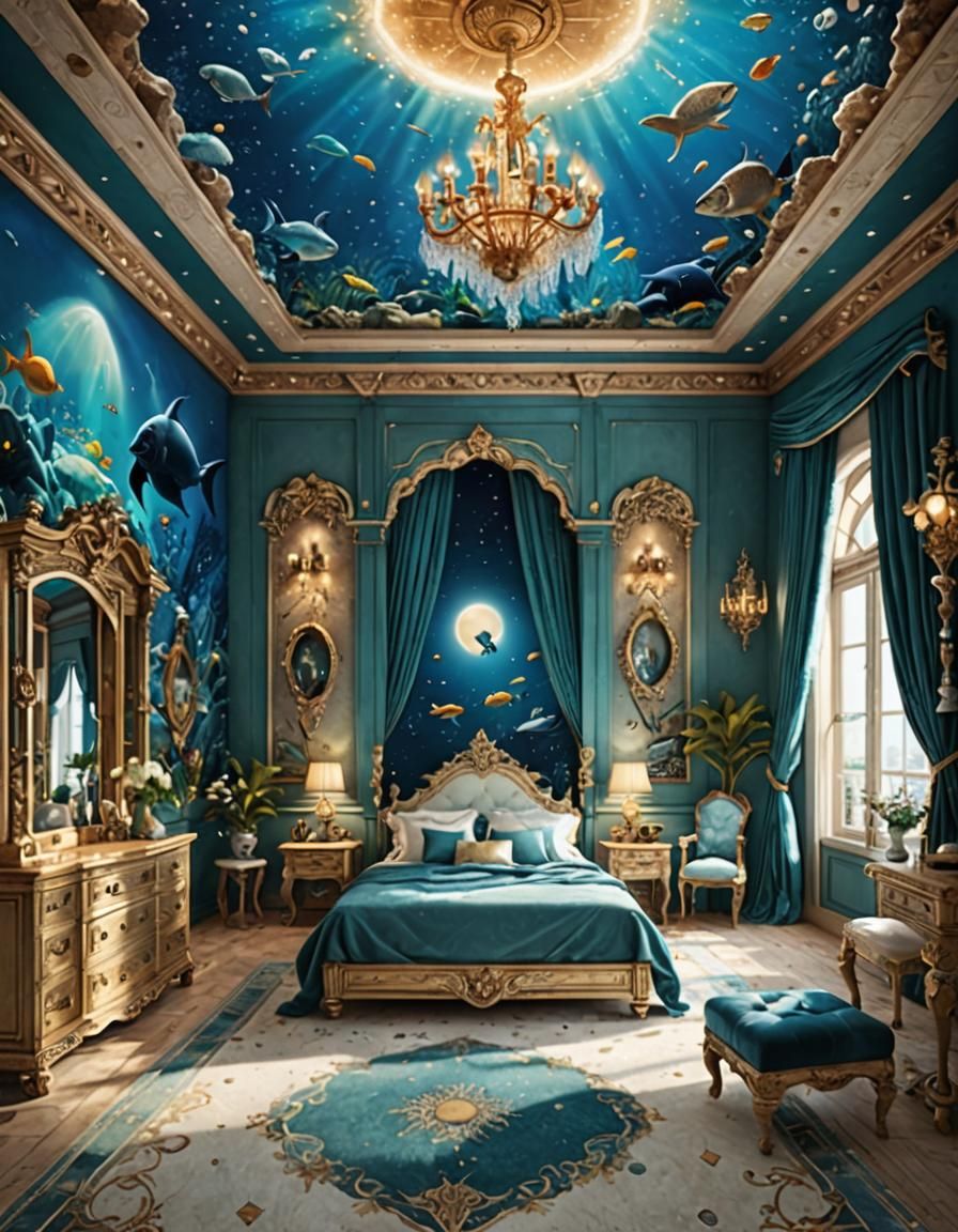 Atlantis Underwater Bedroom with Traditional Furniture