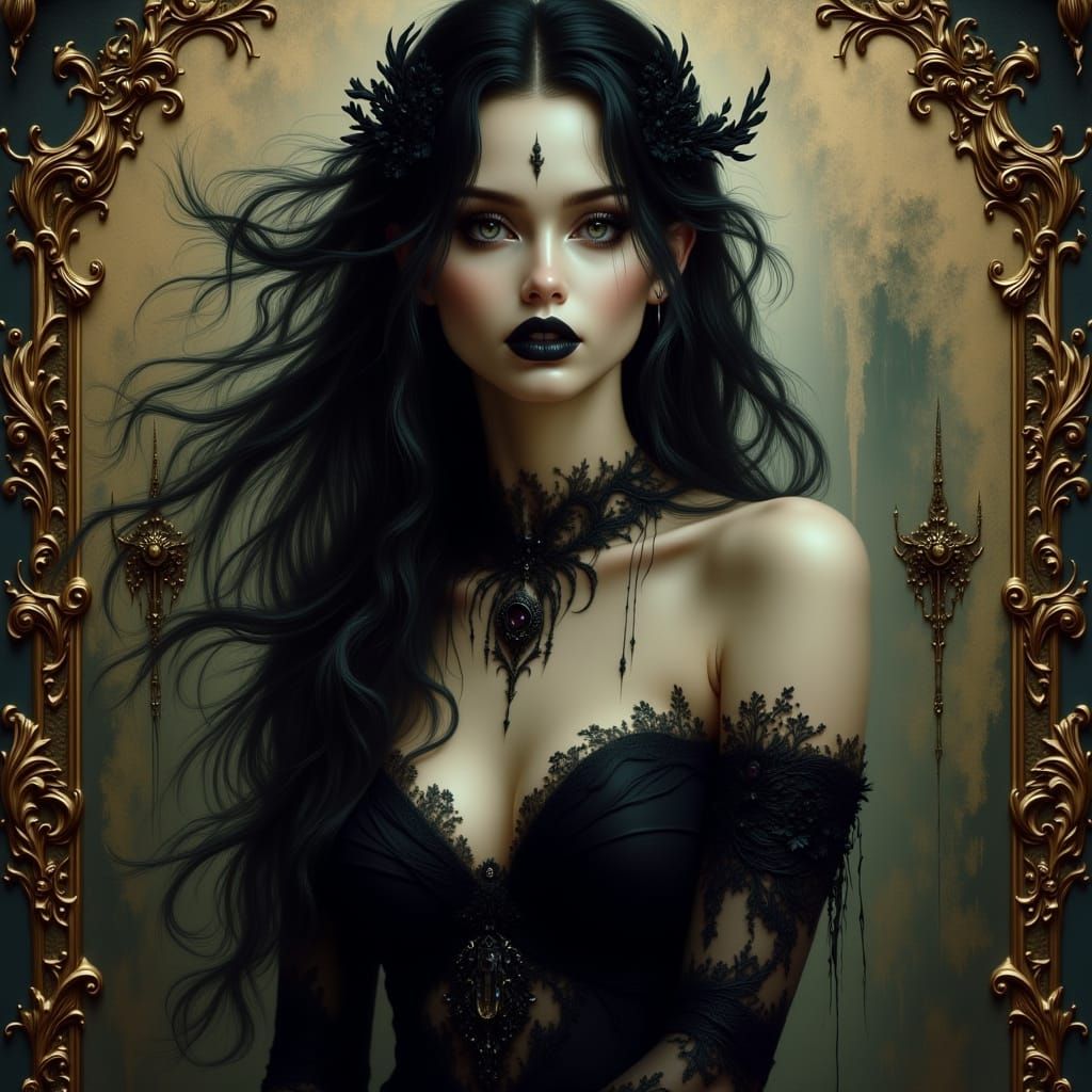 Gothic Princess Portrait in Dark Fantasy Style