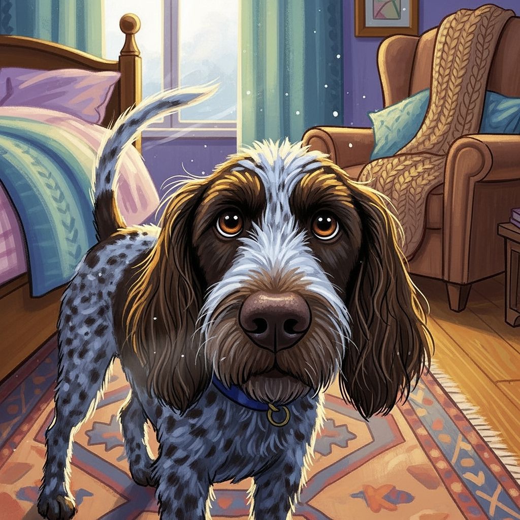 German Pointer Doodle in Whimsical Style