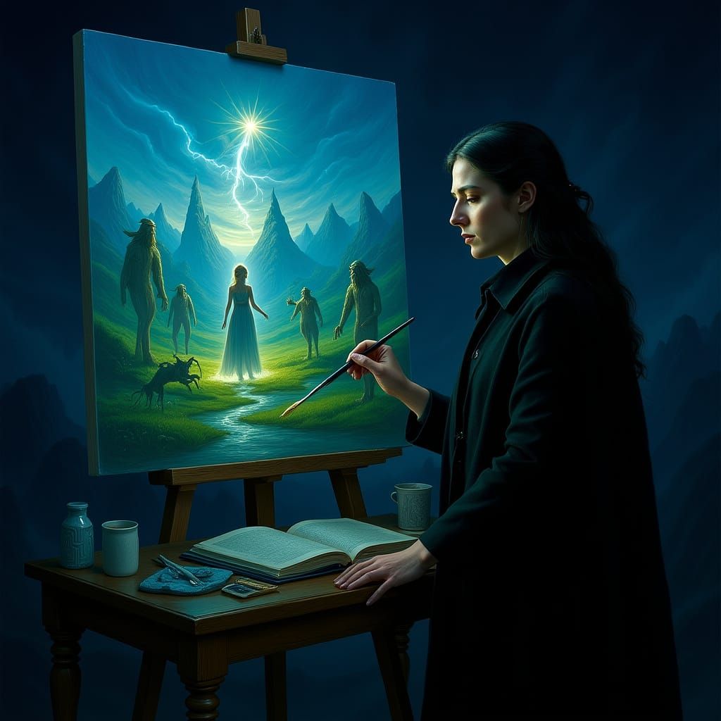 Painter Opens Portal to Glowing Realms