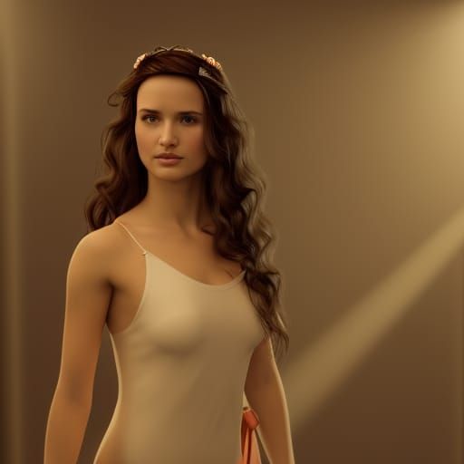 Beautiful Helen of Troy in Cyberpunk Bathhouse