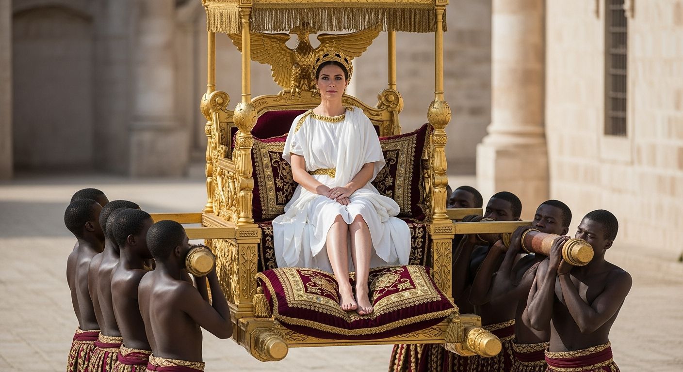 Roman Empress on Imperial Litter Throne