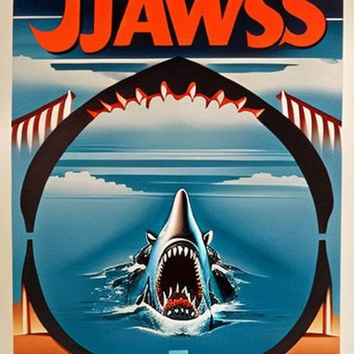Jaws Movie Poster: Terror in the Deep