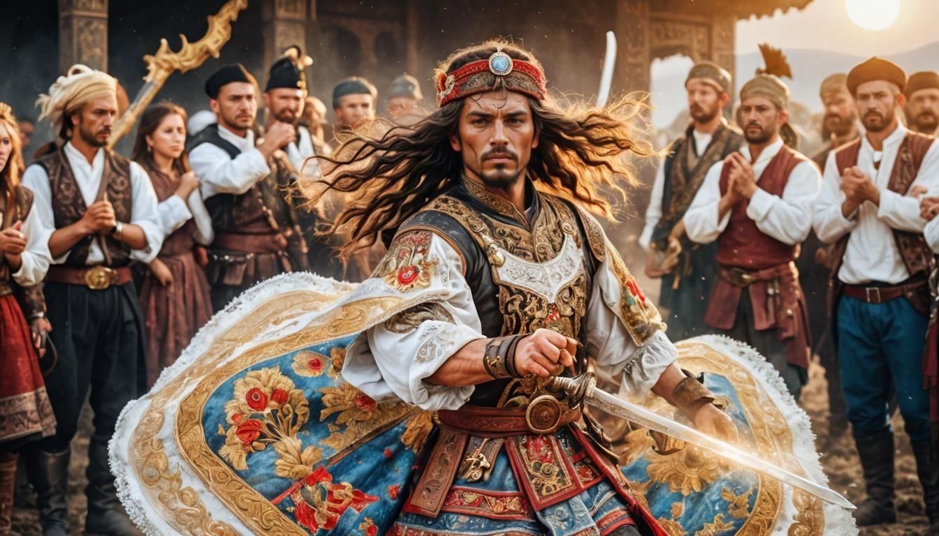 Cossack Warrior in Precisionist Style