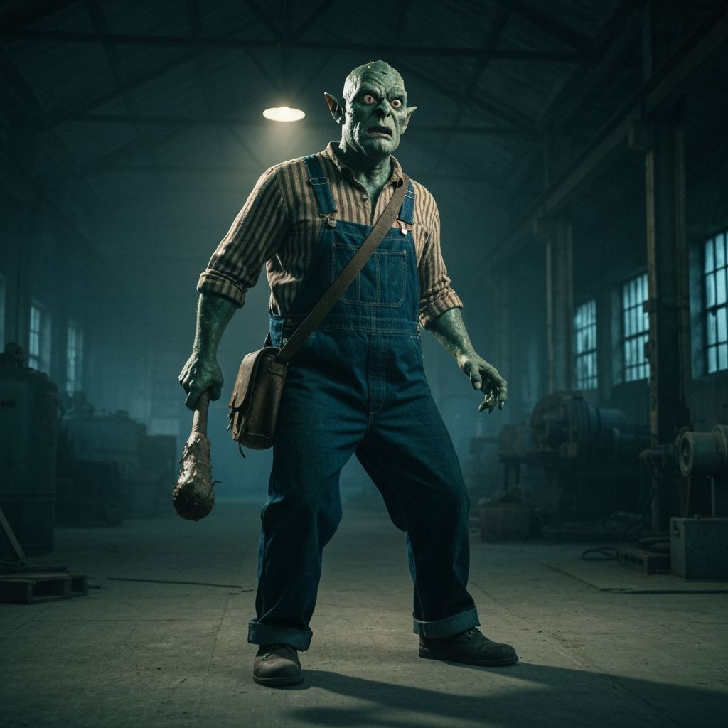 Alien Goon in Desolate Landscape: Digital Matte Painting