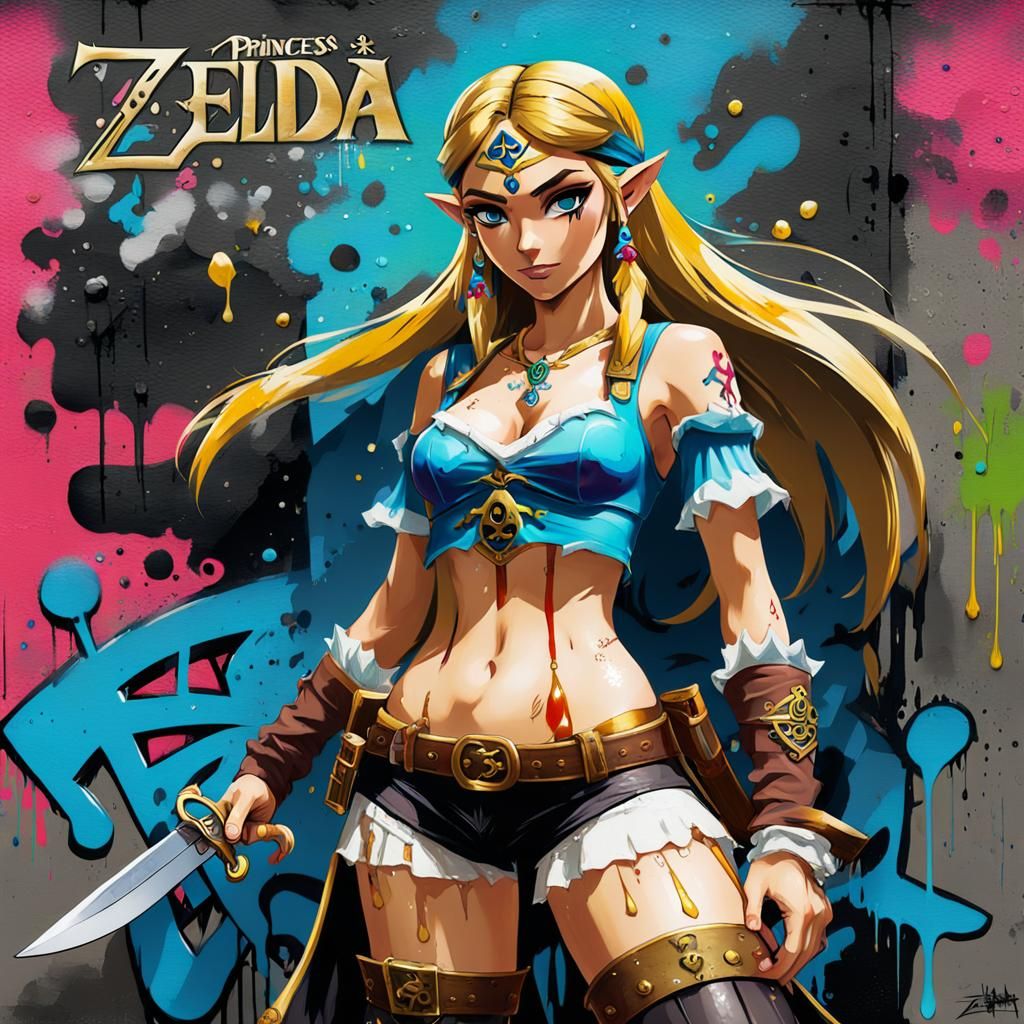 Princess Zelda in Graffiti Pirate Style