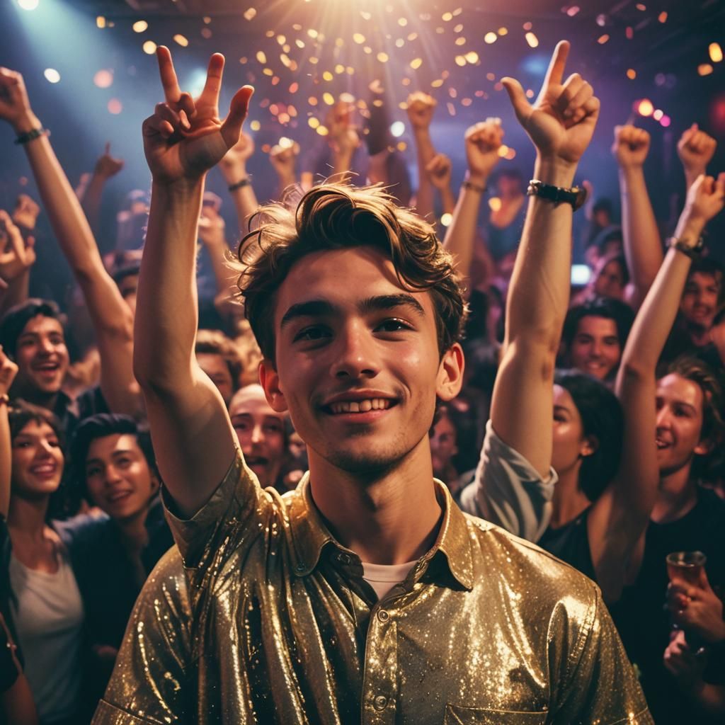 Nightclub Celebration in Cinematic Style