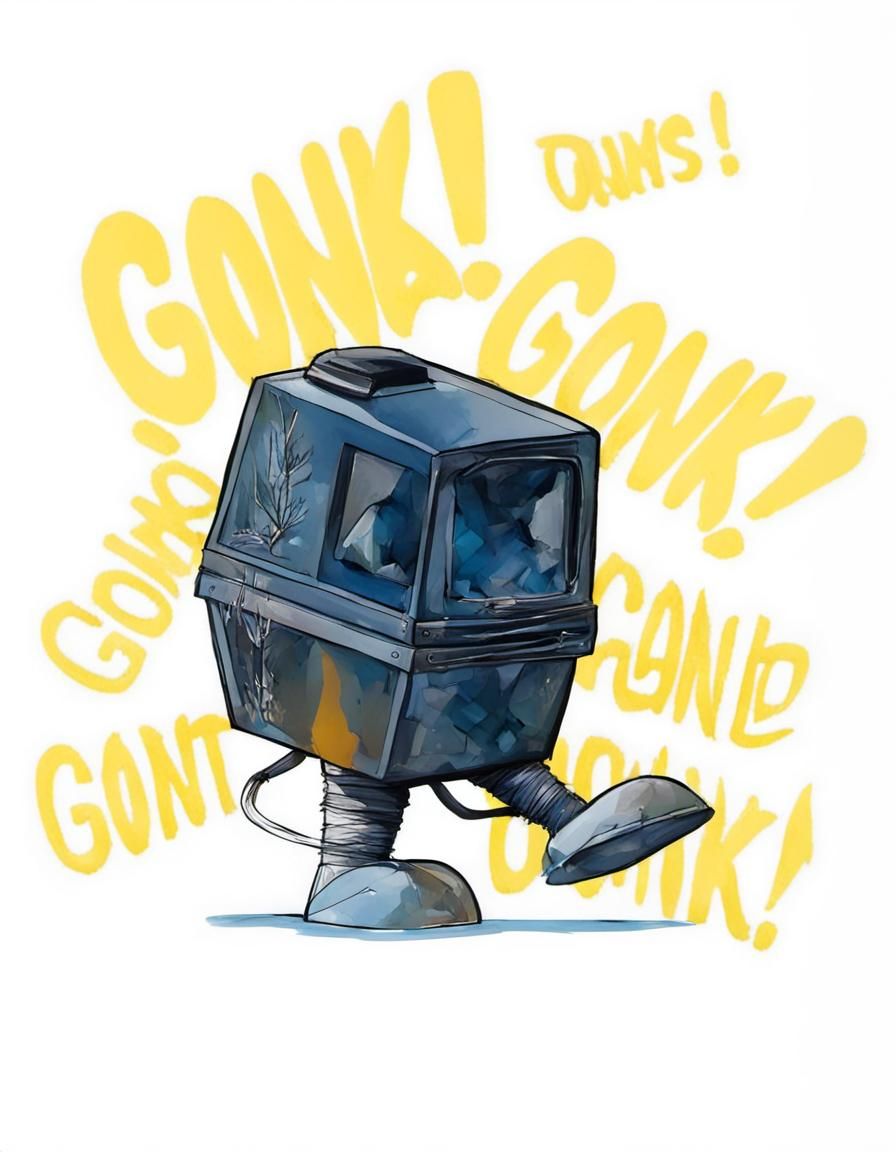 Surreal Droid in Cyberpunk Landscape