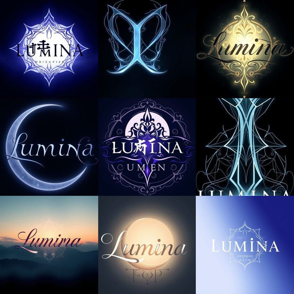 Lumina: Elegant and Mysterious K-Pop Group Logo