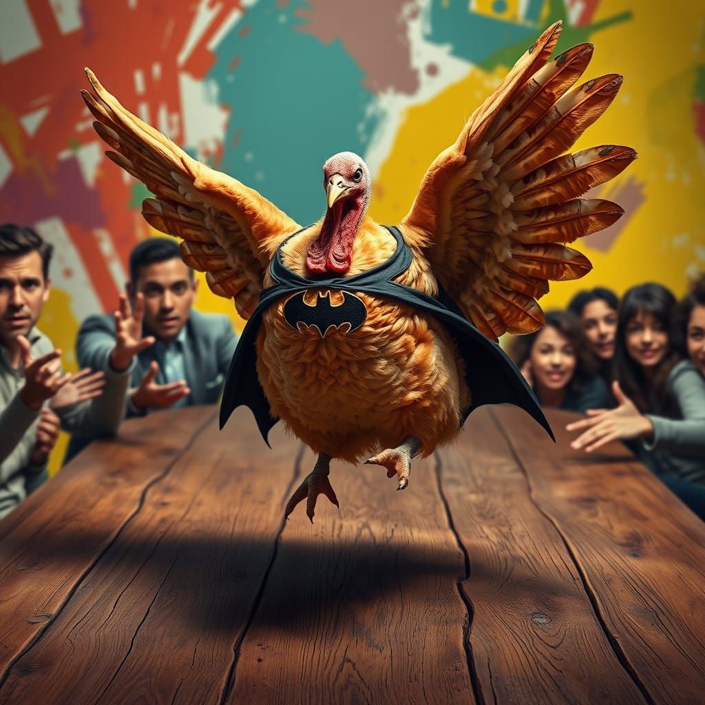 Turkey in Miniature Batman Costume Launches Itself in Frenzi...