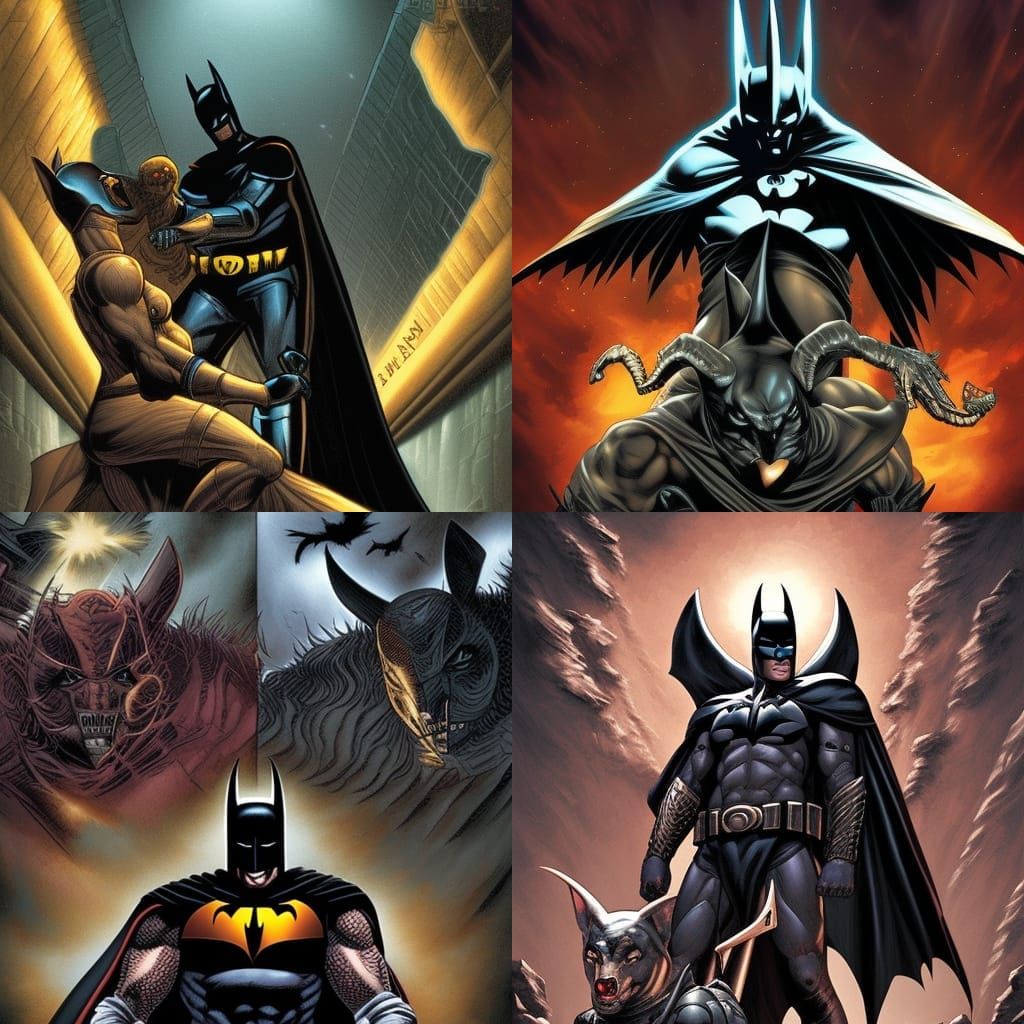 Dark Knight Clash: Batman vs. Anubis Comic Art