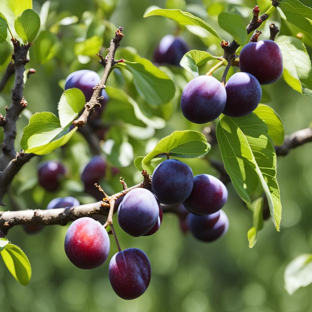 Plums on a Tree: A Natural Still Life