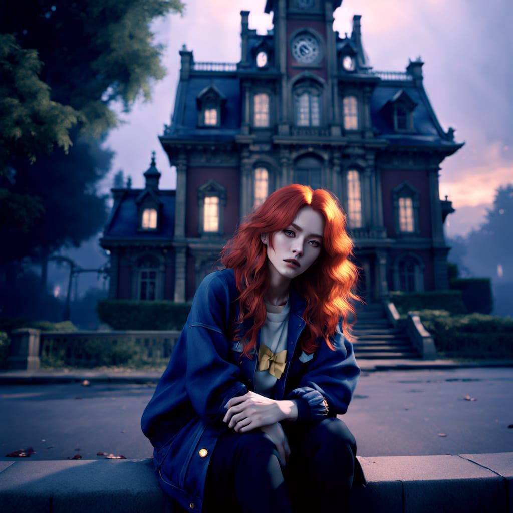 Ethereal Haunting: A Young Woman's Descent into Darkness