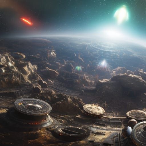 Detailed Spaceship Matte Painting in 8K