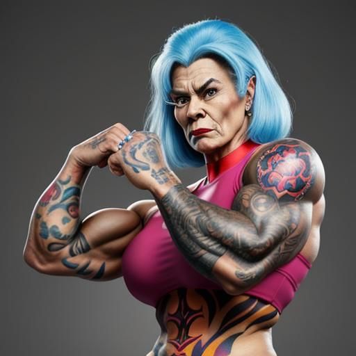 Alice in Wonderland as a Bodybuilder