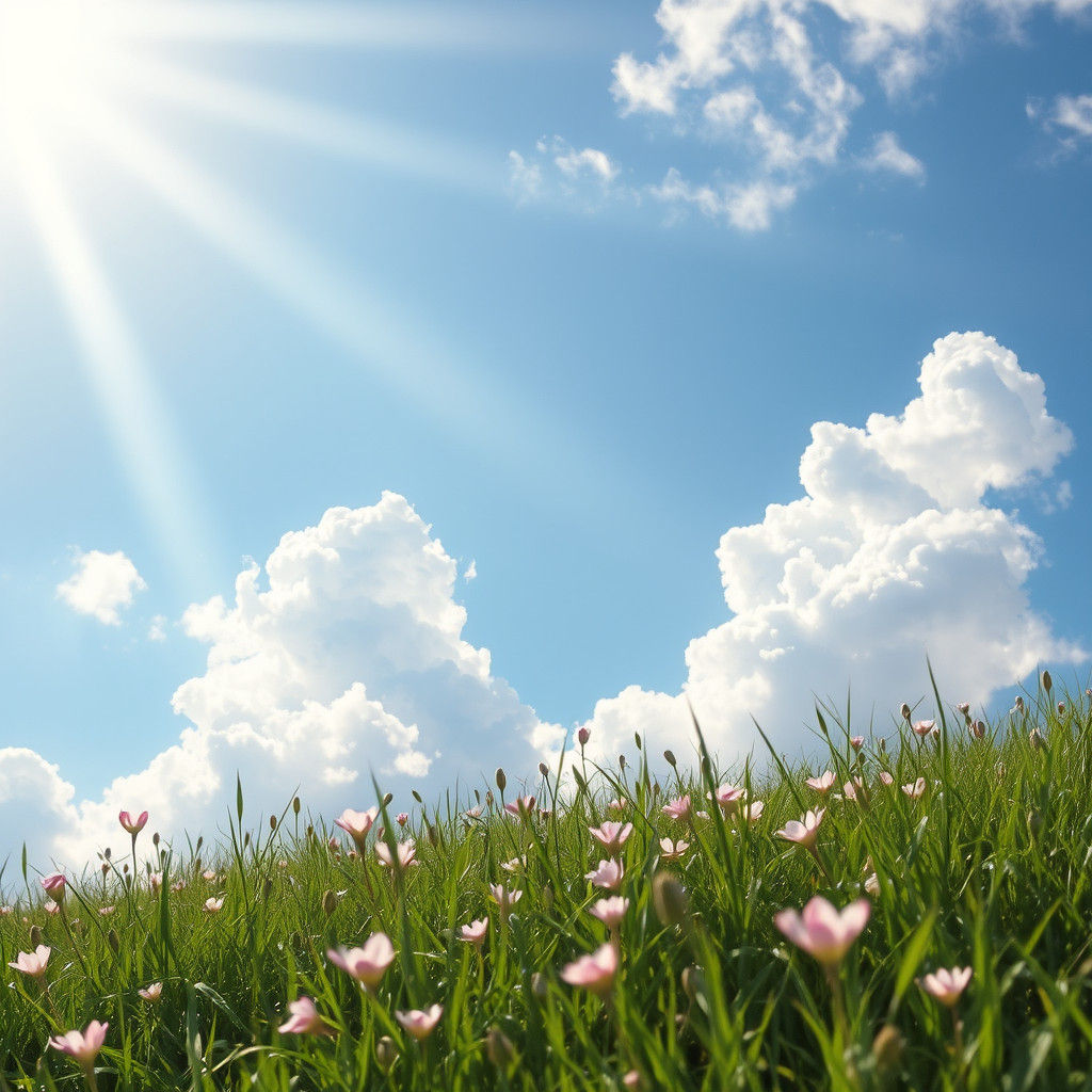 Ethereal Wish Flowers in Impressionist Landscape