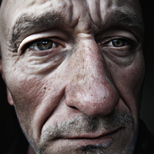 Intense Man Portrait in Expressive Style