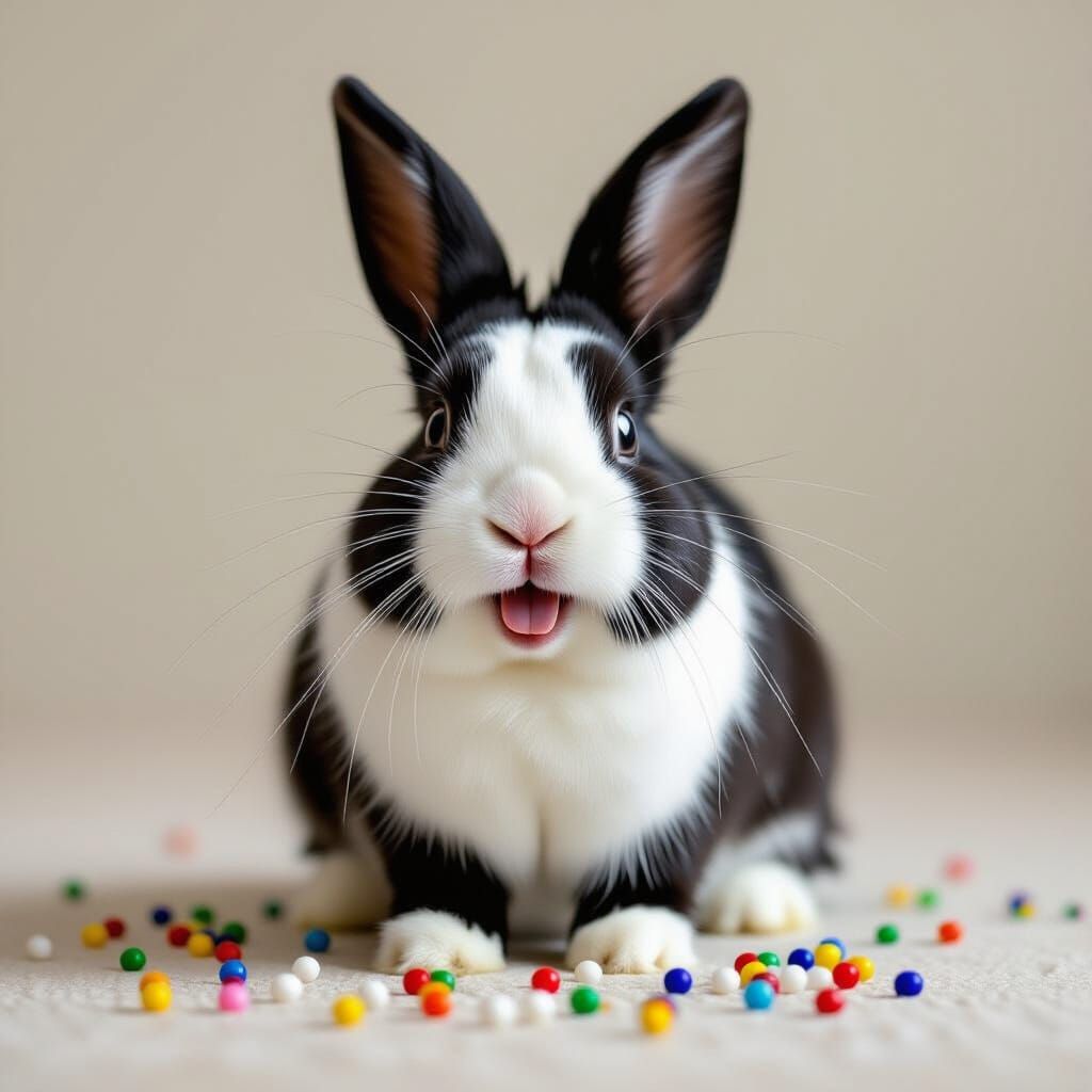 Laughing Rabbit in Tuxedo