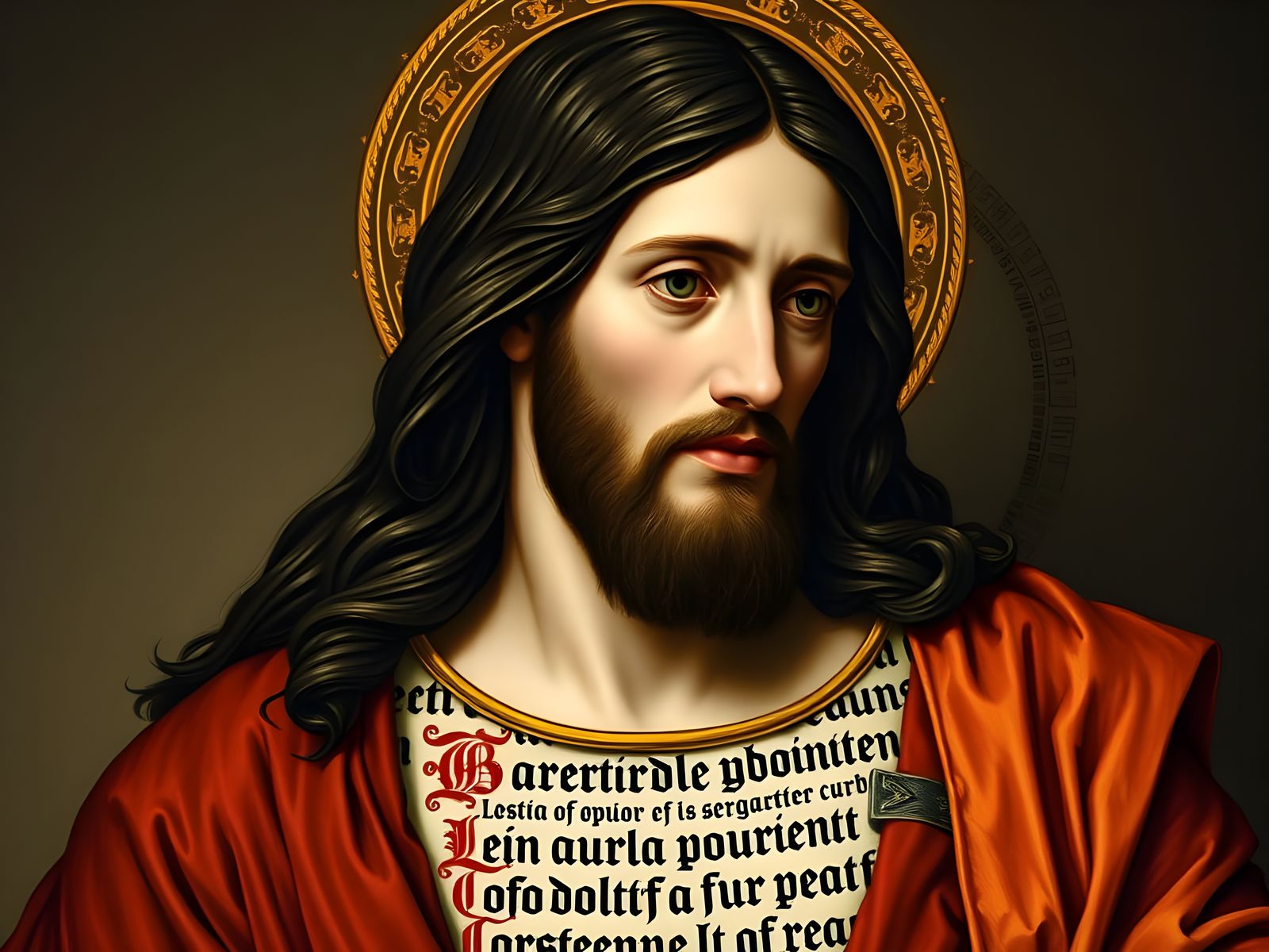 Christ's Head in Medieval Renaissance Style