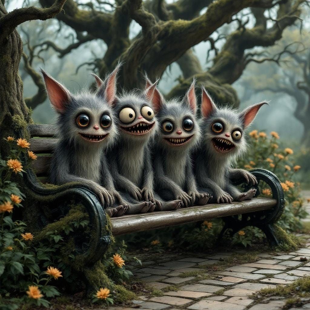 Eerie Le Boo Boo Dolls in Fantasy Landscape