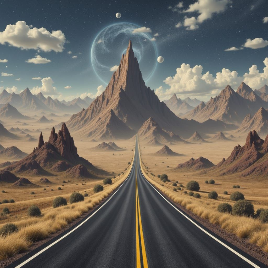 Surreal Escher-Inspired Road to Nowhere