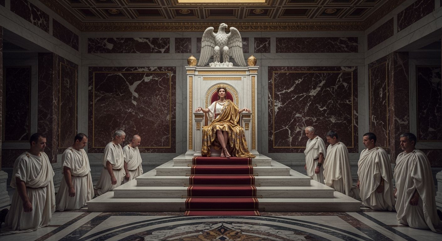 Empress Messalina on a Throne in Ancient Rome