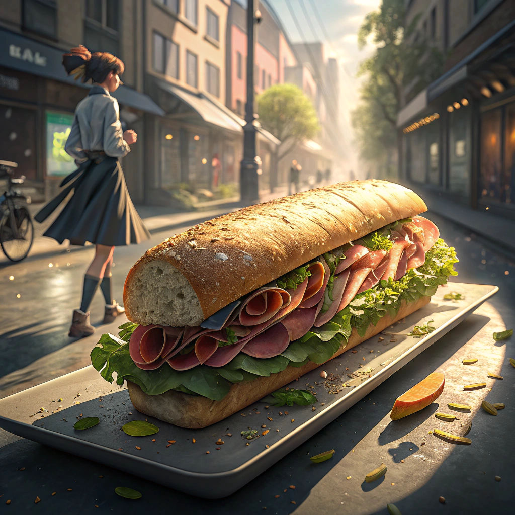 Subway Sandwich in 3D Anime Style