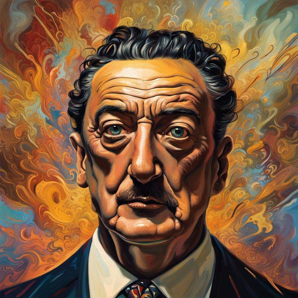 Salvador Dali as Pope's Bodyguard: Hyperrealistic Splash Art