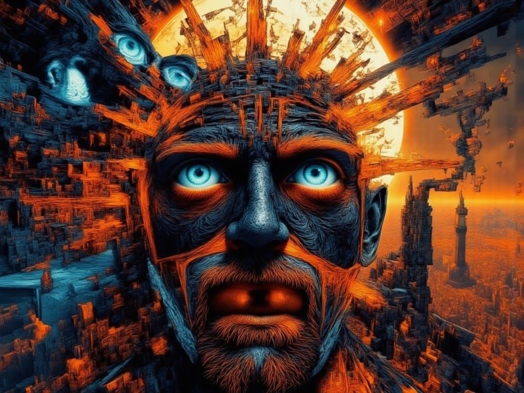 Man as Peacock-Human Hybrid in Fractal Devil's Mouth