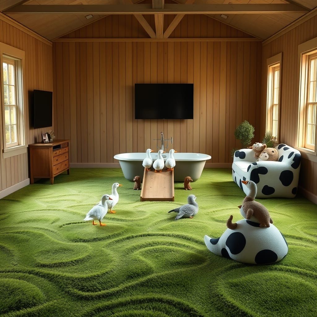 Rustic Farmhouse Retreat with Whimsical Wildlife