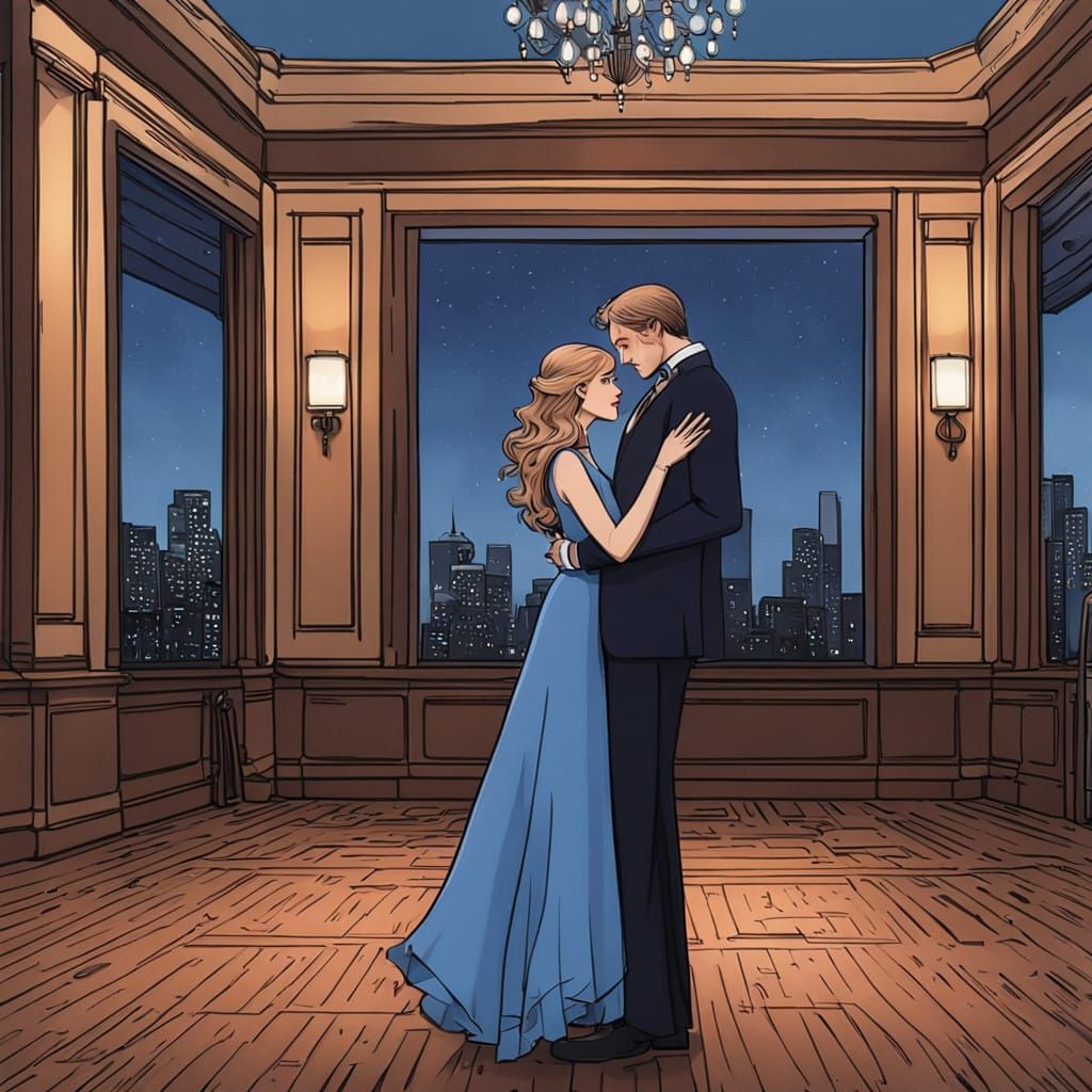 Elegant Couple in Grand Ballroom