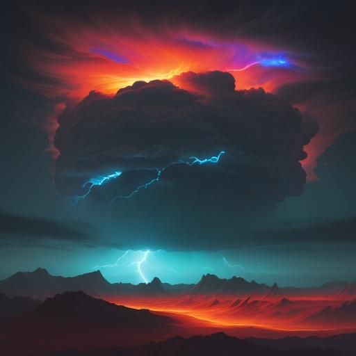 Martian Tempest Druid in Sci-Fi Oil Painting