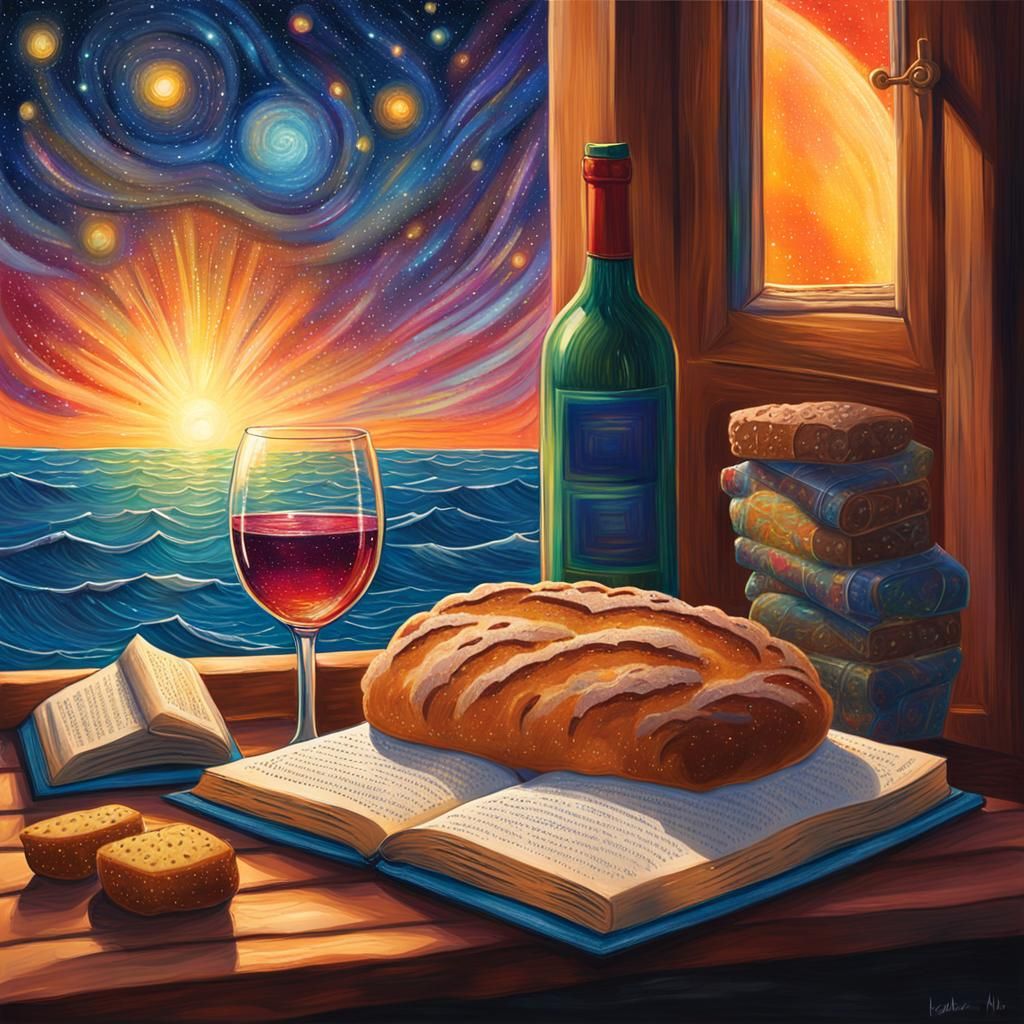 Cosmic Bread and Wine by the Sea