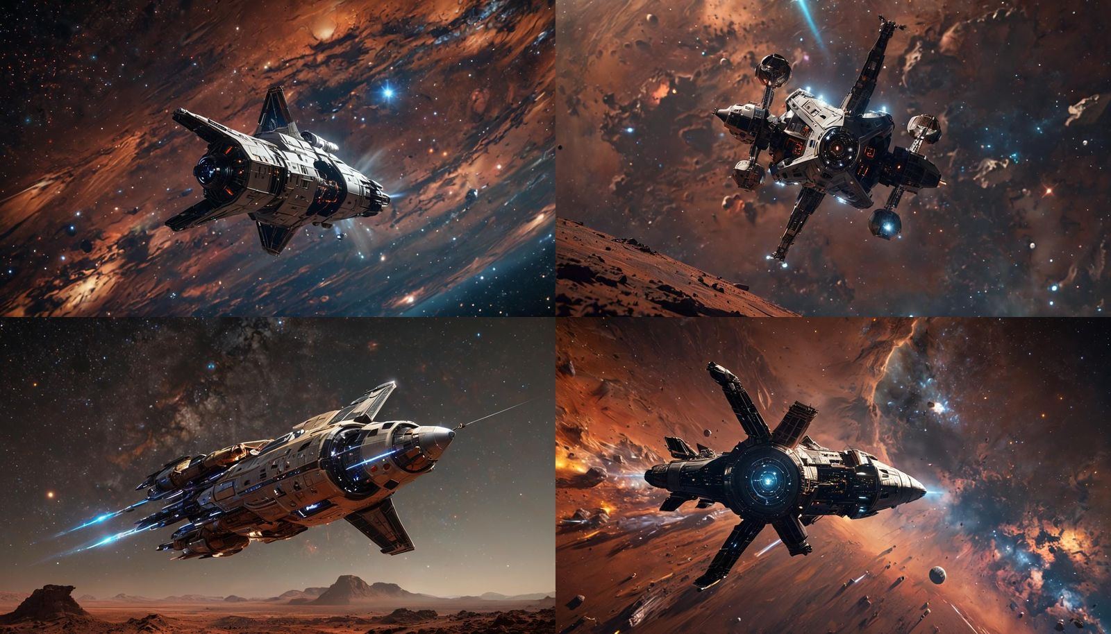 Interstellar Battleship Orbiting Mars in Hyper-Realistic Det...