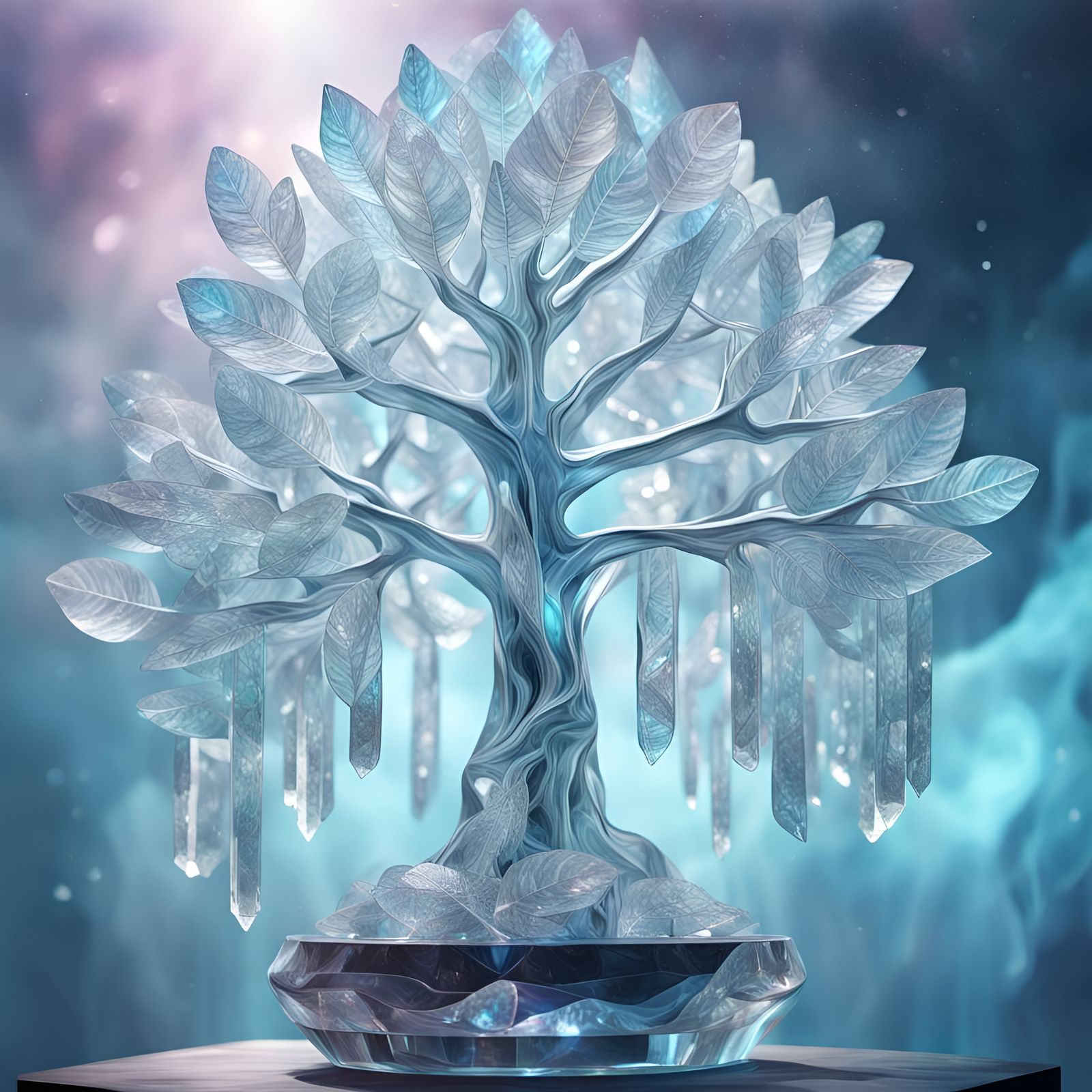 ice statue in the form of a Money tree